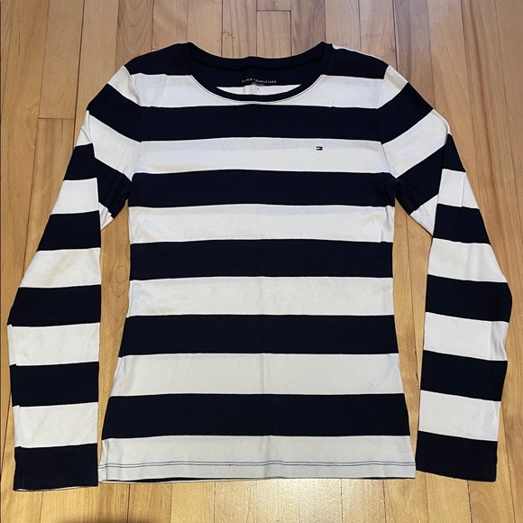 Tommy Hilfiger Tops - Tommy Hilfiger Navy and White Striped Long Sleeve Top